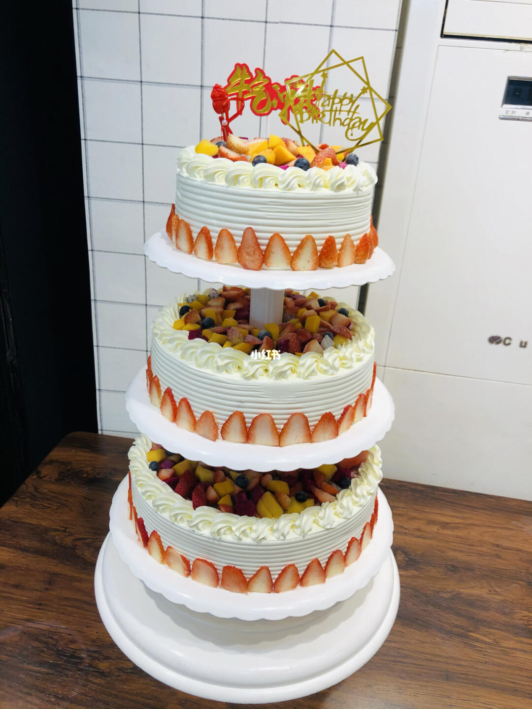 最新三层生日蛋糕美图，审美趋势与个人独特见解展示